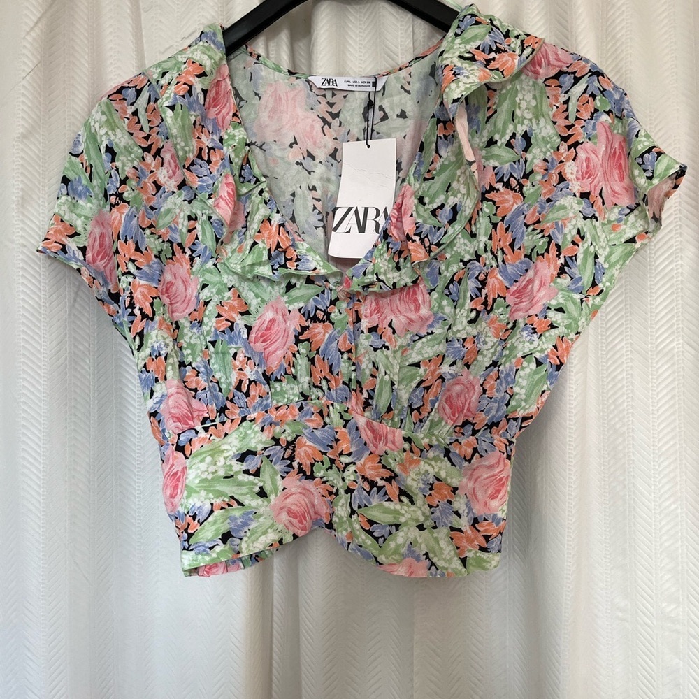 Zara print crop top
